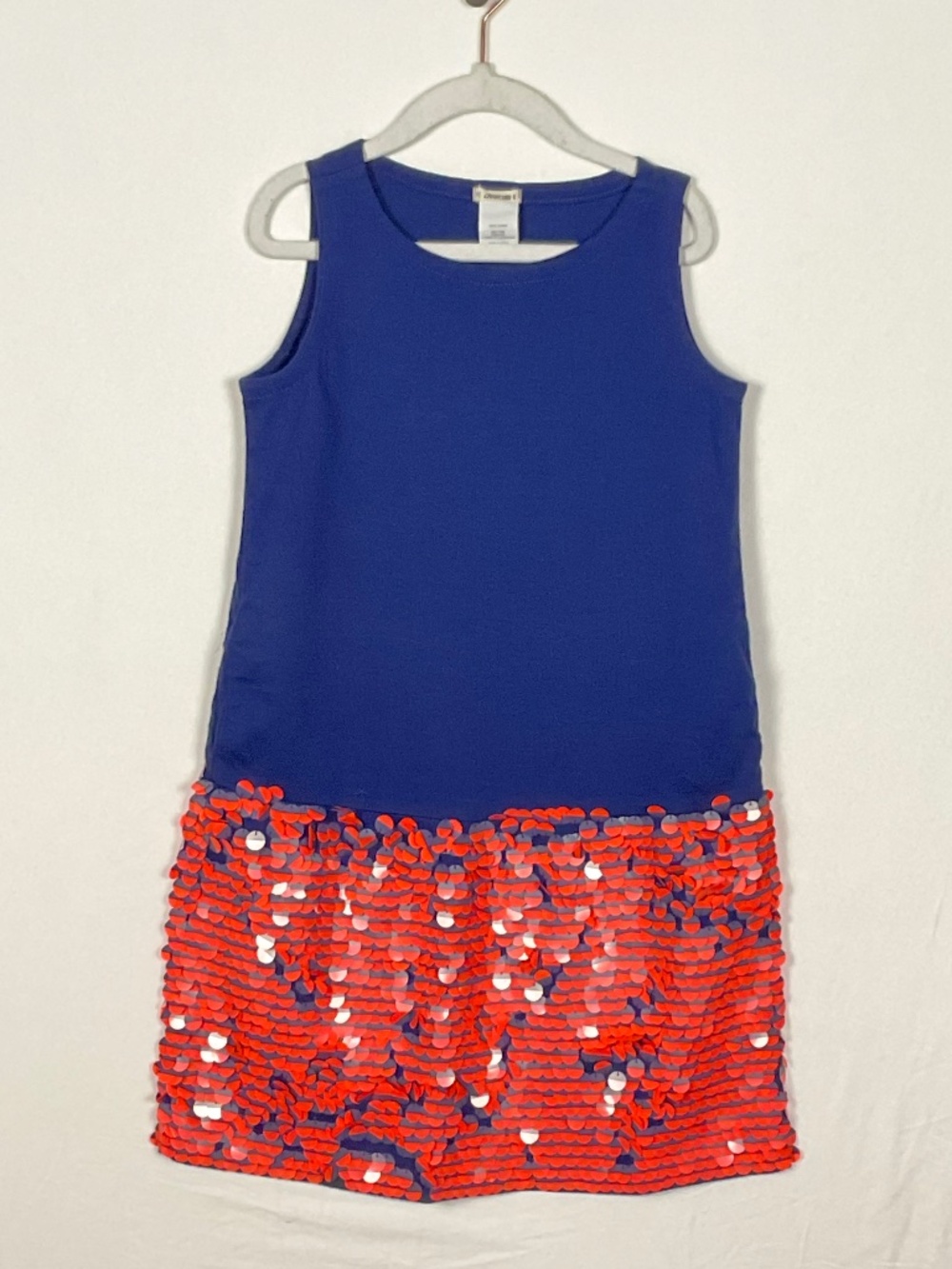 Crewcuts Navy Sequin Drop Waist Shift Dress Girls 7